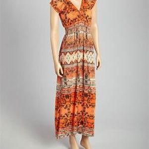 Just Funky Orange Maxi Dress